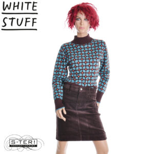 W18.75 WHITE STUFF 447347 TIA CORD SKIRT DK BROWN